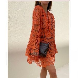 VITA GRACE Naseem Lace Cover Up, sunset, S
